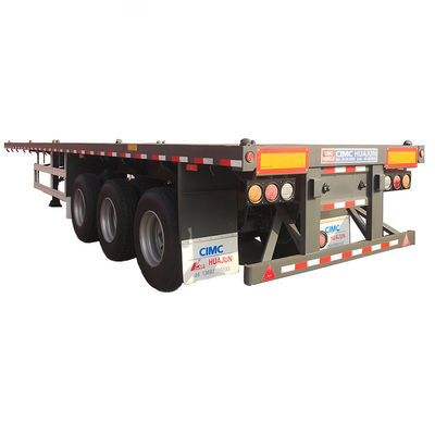 12400*2500*1580mm, 12400*2500*1580mm CIMC 3 essieux conteneur à plat semi-remorque 60 tonnes