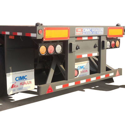 12400*2500*1580mm, 12400*2500*1580mm CIMC 3 essieux conteneur à plat semi-remorque 60 tonnes