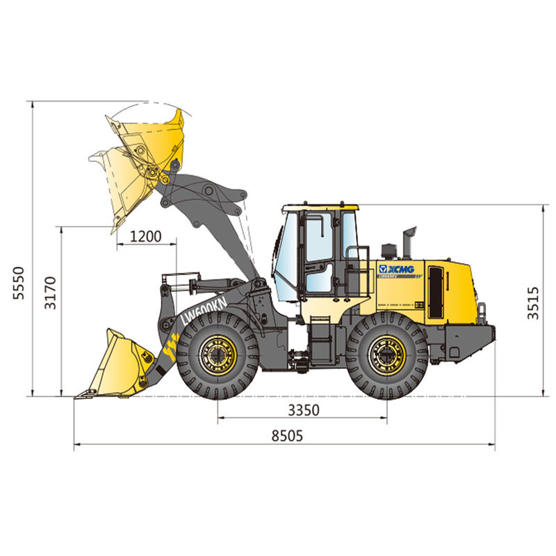6 tonnes XCM-G LW600KN chargeur à roues Taille du pneu 23.5-25 Conçu 178kw