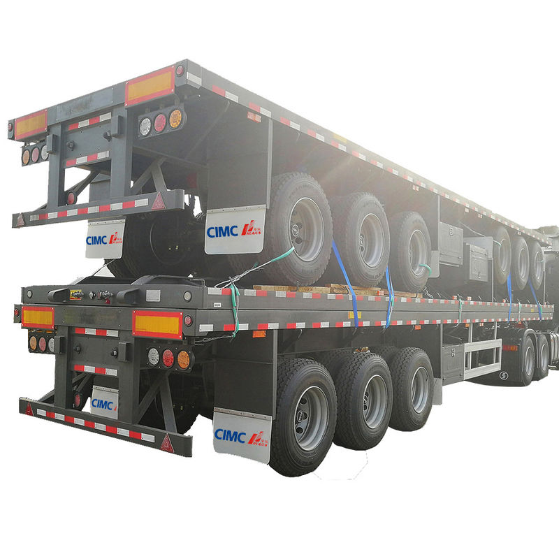 12400*2500*1580mm, 12400*2500*1580mm CIMC 3 essieux conteneur à plat semi-remorque 60 tonnes