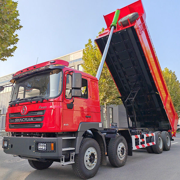 12 Numéro de virage vers l'avant Shacman 8X4 F3000 Camions de décharge pour machines lourdes Cabine plate